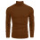 (Brown, M) Grobstrickpullover für Herren mit Stehkragen, Langarm-Pullover für Herbst und Winter 1