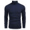 (Dark Blue, S) Grobstrickpullover für Herren mit Stehkragen, Langarm-Pullover für Herbst und Winter 1