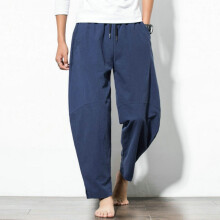 (Dark blue, XL) Herre harembukser med løs passform, strandshorts med vide ben i store størrelser