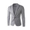 (Gray, XXXL) Solid Color Slim Fit Single-Breasted Suit Jacket for Young Men 1