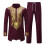 (White, XL) Spring Autumn Versatile Printed British Men's Suit TZ11 3