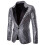 (Silver, S) Gold Sequin Blazer Korean Men's Suit Jacket Set 1