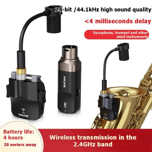 NUX B6 Trasmettitore e Ricevitore per Microfono Wireless Ad Alta Risoluzione 1