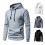 (Dark Gray, M) Herren-Hoodie mit Karomuster, gesteppt, Jacquard-Print, lässiger Pullover 2