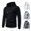 (Dark Gray, M) Herren-Hoodie mit Karomuster, gesteppt, Jacquard-Print, lässiger Pullover 4