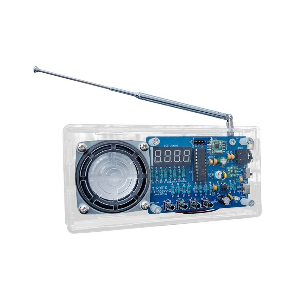 Fm Radio Soldering Kit 87.5Mhz-108Mhz Digital Display Fm Radio Electronic Soldering Learning Type-C Diy Electronic Kit 6032318085930