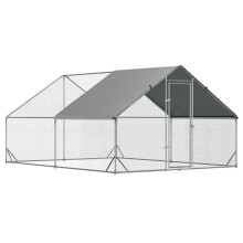 Gallinero/Aviario/Perrera exterior de 12 m² - Corral de malla metálica, Dimensiones 3 m de largo x 4 m de ancho x 2 m de alto