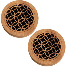 Brûleur D'Encens en Bois, Support D'Encens, Brûleur D'Arôme Rond 9x9x2cm, Poêle D'Aromathérapie de Bureau à Domicile pour la Méditation et la