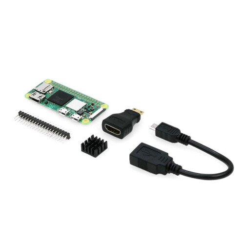 Basisset voor Raspberry Pi Zero 2 W met USB-Adapter, -Compatibele Adapter, Koelblok en Header. Essentiële Accessoires. 1