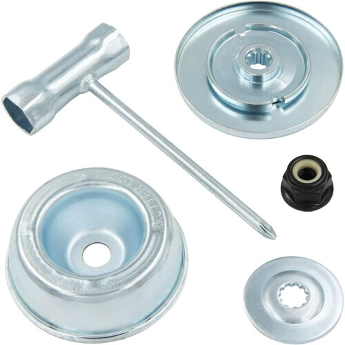 For  Lawnmower Accessories Upper and Lower Pressure Plates, Reverse Thread Nuts, Washers, and Protective Covers 2