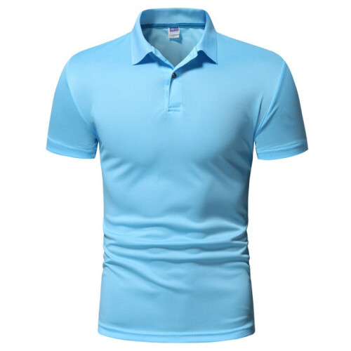 (White, L) Men's Summer Solid Polo Shirt Casual Plus Size Short Sleeve Tee 1