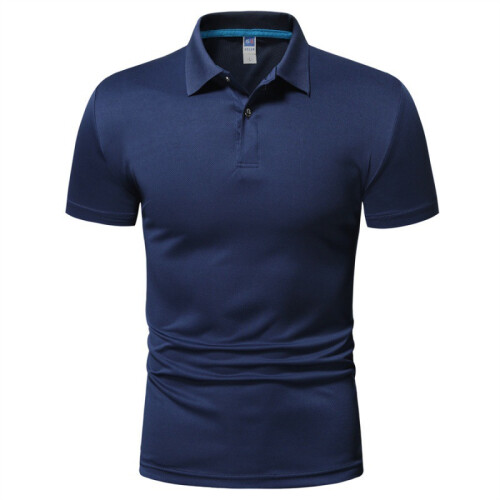 (White, L) Men's Summer Solid Polo Shirt Casual Plus Size Short Sleeve Tee 2
