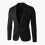 (Navy blue, L) Solid Color Slim Fit Single-Breasted Suit Jacket for Young Men 2