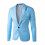 (White, XL) Solid Color Slim Fit Single-Breasted Suit Jacket for Young Men 4