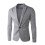 (Purple, L) Solid Color Slim Fit Single-Breasted Suit Jacket for Young Men 3