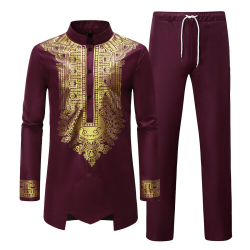 (Black, L) Spring Autumn Versatile Printed British Men's Suit TZ11 2