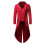 (Red, XXL) Men's Long Sleeve Solid Button Irregular Tuxedo BC7928 2