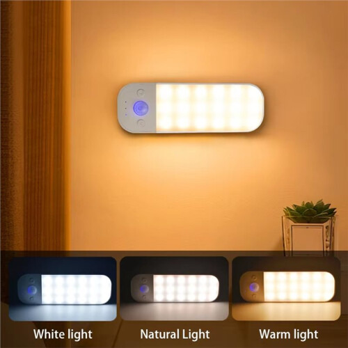 2  PIR Motion Sensor Night Light Lampada da Parete A LED Ricaricabile 2