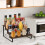 Rustic Wooden 4-Tier Spice Rack Organizer - Kitchen Display Shelf for Sundries 3