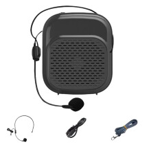 Amplificateur Portable avec Microphone Intégré pour L'Enseignement en Classe - Amplificateur Portable Haute Puissance - Noir