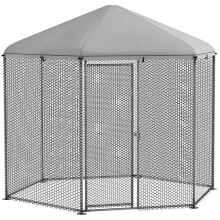 Recinto exterior para gallinero, 5 m², corral vallado, dimensiones 2,8 m de largo x 2,45 m de ancho x 2,46 m de alto - espacio cubierto