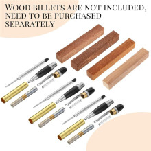 12er-Pack Stifte-Set Aus Holz, Drehbares Kugelschreiber-Set mit Ersatz-Drehteller Aus Kupfer, DIY-Unterrichtsmaterial B