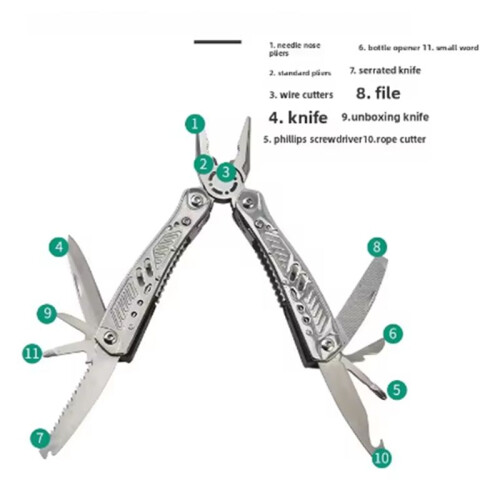 1PCS Stainless Steel Multi-Function Folding Tool - Outdoor Camping Travel Car Multi-Use Kit for Adventure 2