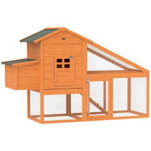 Gallinero estilo cabaña, independiente, multifuncional, de madera maciza de pino, preaceitado.