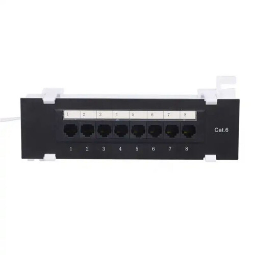 5X 8 Port Patch Panel for Cat. 6 Versatile Data Center Plastic Wall Mount for Computer Home