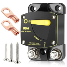 80amp Disyuntor Fusible W/Interruptor de Reinicio Manual para RV Coche Audio Marino Trolling Motor Audio Batería Sistema Solar