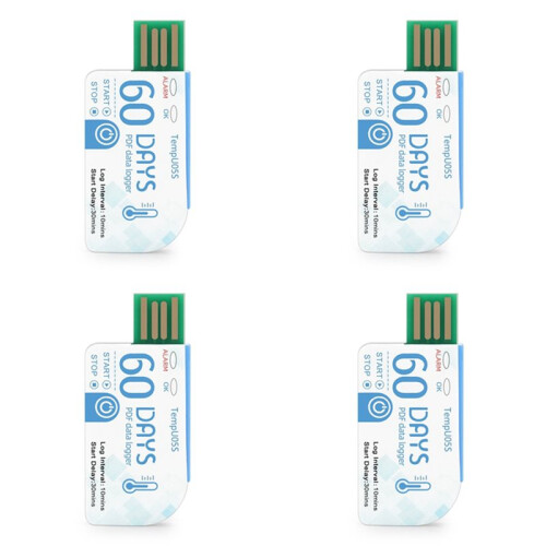 4Pcs TempU05s USB Temperature Data Logger 60 Day Single Use Temperature Analyzer PDF Report USB Temperature Logger