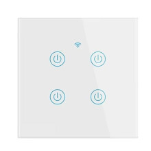 Cerhot Homekit Interruptor Inteligente WiFi Tecla Táctil Control Siri 1/2/3/4 Gang Sin Necesidad de Neutro y Neutro Modo Dual Enchufe UE