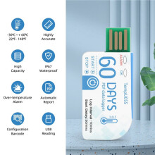 4 Pezzo TempU05s Registratore Dati di Temperatura USB Analizzatore di Temperatura Monouso per 60 Giorni Report PDF Registratore di Temperatura USB