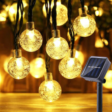 Moxled Solar Garden Lights Outdoor, 36ft 60 LED String Lights Waterproof, Solar Powered Crystal Ball Indoor/Outdoor Fairy Lights Decorative Lights fo