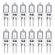 GMY G4 12 Pack Halogen Light Bulbs 10W 12V 2800K Warm White Dimmable 2-Pin Capsule Lamps, High CRI No Flicker for Cooker Hood Bathroom Lava Cabinet T
