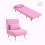 Homcom Sofá Cama Individual Rosa 72 x 75 x 85 cm 3