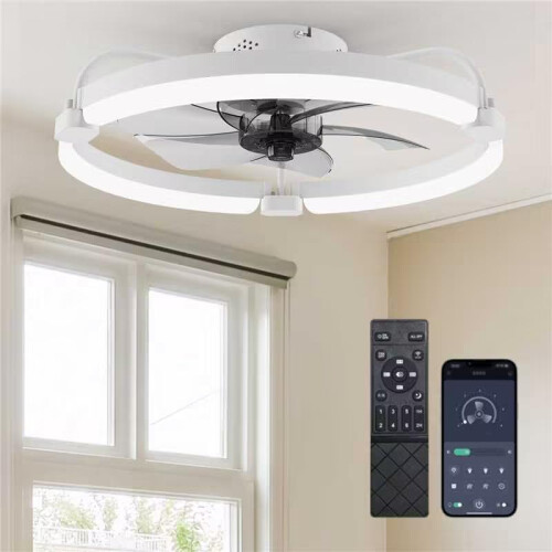 Ensenior Ceiling Fans with Lights and Remote 50cm Flush Mount 6 Speed  3000