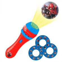 LEXIBOOK Stories projector, Spider-Man torch light and projector with 3 discs, 24 images, create your own stories, LTC050SP