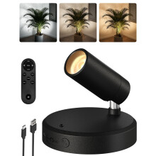 EZVALO 5500mAh Battery Powered Indoor Spotlights, Uplights for Indoor Plants, Wireless LED Picture Light for Wall, Dimmable with Remote & Timer, 3-Co