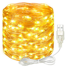 litogo USB Fairy Lights, 15M 150LED USB String Light, Silver Wire Fairy Lights for Indoor, Christmas, Bedroom, Party, Wedding (Warm White)