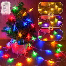 FFZZKJ Christmas Lights Battery Operated Star Fairy Lights with Timer/Colour Changing/12 Modes, IP44 Waterproof Indoor Outdoor for Christmas Decorati