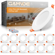 Downlights for Ceiling,GAMVOE Recessed Ceiling Lights 6W/5500K Natural White Light,Bathroom Spotlights Cut Diameter 70mm-99mm Non Dimmable Ultra Slim
