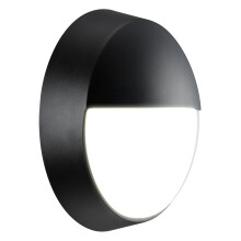 Luceco Eco Outdoor LED Bulkhead Light, Decorative Exterior Lighting, Eyelid Design, Round, Black, IP54, 10W, 400lm, 4000K, EBEE10S40