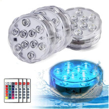 4 Pack Submersible LED Lights Waterproof Pool Lights Underwater with 16 Colors, Remote Control for Aquarium,Vase, Bath,Hot Tub, Halloween, Christmas,