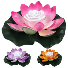 FOUTP Floating Solar Lights,18cm 3pcs Solar Pond Lights, Pond Lightss Underwater, Solar Powered Pondss Light, Floating Lotus Flower Lamp with Color C