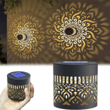 EHOTER Decorative Solar Mandala Lights Outdoor Metal Mandala Lights for Deck Step Wall Waterproof Fence Light for Garden Post Patio Backyard Yard (1P