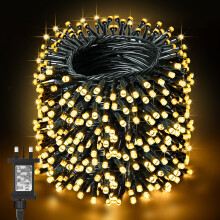 Christmas Lights Outdoor Decorations,BOLWEO 40M 400LED Mains Powered Christmas Tree Lights with Waterproof Timer Fairy String Lights Plug in for Indo
