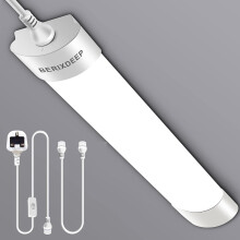 BERIXDEEP 5FT LED Batten Light with CCT Tunable, 3000K to 6500K Plug and Play Ceiling Light, Plug in Strip Light for Garage, Shed, Outdoor, Attic, Ba