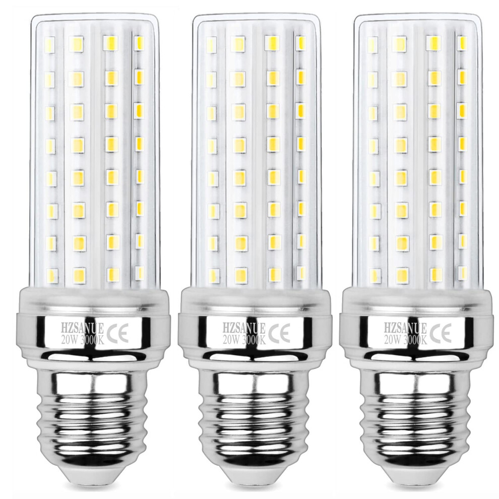 Hzsanue Led Corn Bulbs 20W, E27 Edison Screw Bulbs, 2200Lm, 3000K Warm ,150W Incandescent Bulbs Equivalent,Pack Of 3 White 5000238484639