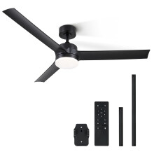 VONLUCE Ceiling Fans with Lights, 52 Inch Modern Ceiling Fan and Remote, 6 Speed Reversible Quiet DC Motor, Ceiling Fan for Bedroom Patio, Indoor & O